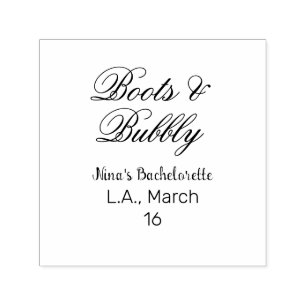 Boots & Bubble bachelorette party name purpleplace Self-inking Stamp