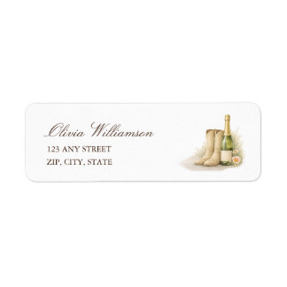 Boots & Bubbles Baby Shower Party Return Address Label