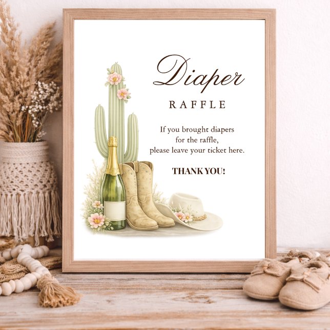 Boots & Bubbles Western Baby Shower Diaper Raffle  Poster (Creator Uploaded)