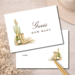 Boots & Bubbly Baby Shower Guess How Many Card