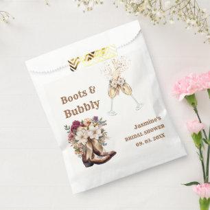 Boots & Bubbly Boho Western Bridal shower Party Favour Bag