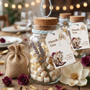 Boots & Bubbly Boho Western Bridal shower Party Gift Tags