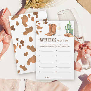 Boots & Bubbly Bridal shower Where were we game