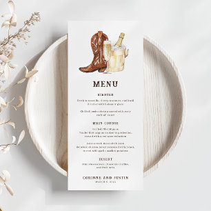 Boots & Bubbly Rustic Western Menu