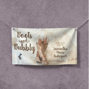 Boots & Bubbly Texas Bride in Boots Bridal Shower Banner