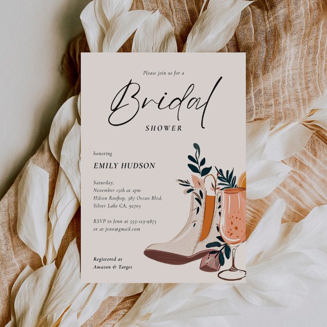 Boots & Bubbly Western Bridal Shower Invitation (Creator Uploaded)