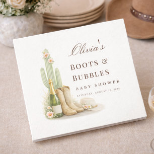Boots & Bubbly Western Gender Neutral Baby Shower Napkin