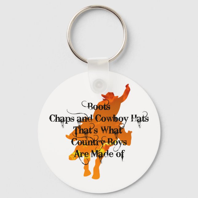 Boots, Chaps, and Cowboy Hats...Keychain Key Ring (Front)