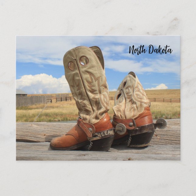 Boots from North Dakota Postcard (Front)