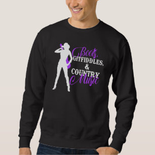 Boots Gitfiddles And Country Music Cowgirl Sweatshirt