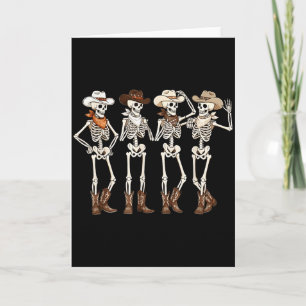 Boots Horse Dancing Skeleton Western Country Rodeo Card