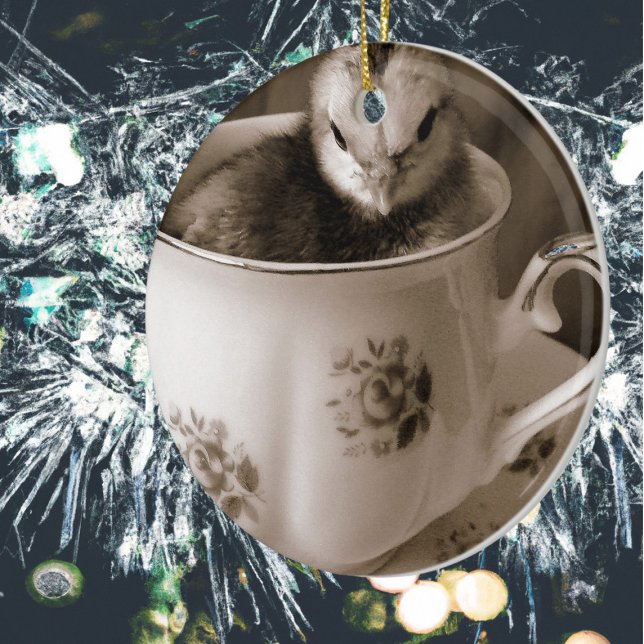 Boots in a Teacup Ceramic Ornament (Creator Uploaded)