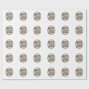 Boots Jeans & Jesus Vintage Western Faith Wrapping Paper
