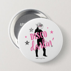 Boots 'n Bling Bachelorette Disco Darlin' ID925  7.5 Cm Round Badge