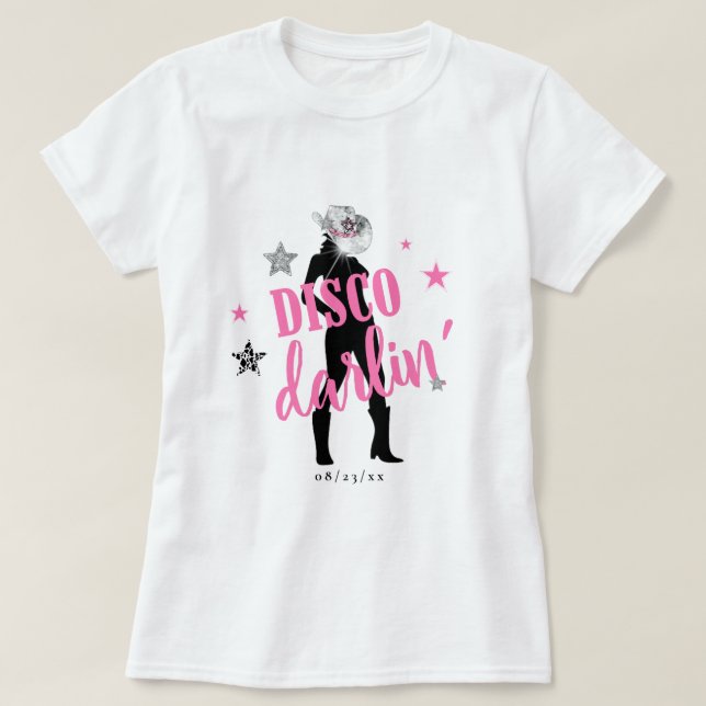 Boots 'n Bling Bachelorette Disco Darlin' ID925  T-Shirt (Design Front)