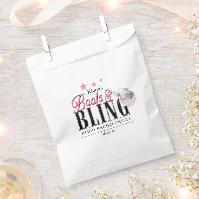 Boots 'n Bling Disco Bachelorette ID925 Favour Bag (Clipped)