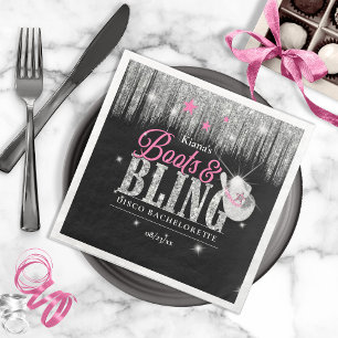 Boots 'n Bling Disco Bachelorette ID925 Napkin