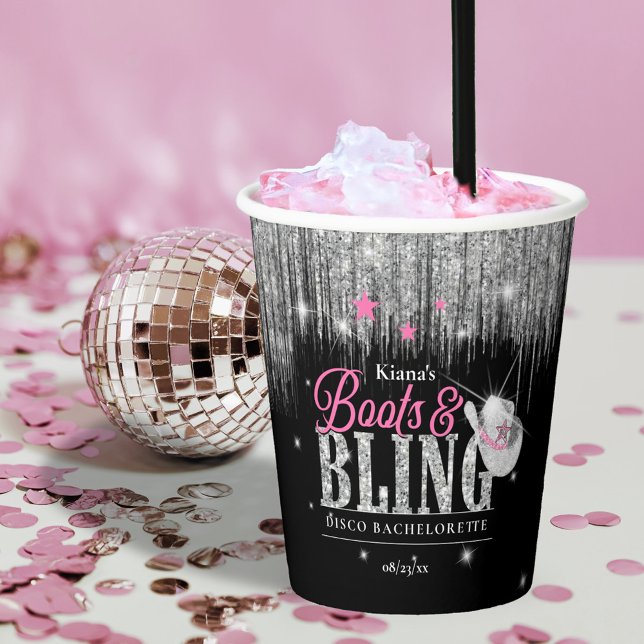 Boots 'n Bling Disco Bachelorette ID925 Paper Cups (Creator Uploaded)
