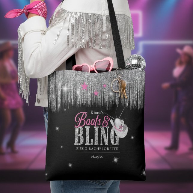 Boots 'n Bling Disco Bachelorette ID925 Tote Bag (Creator Uploaded)