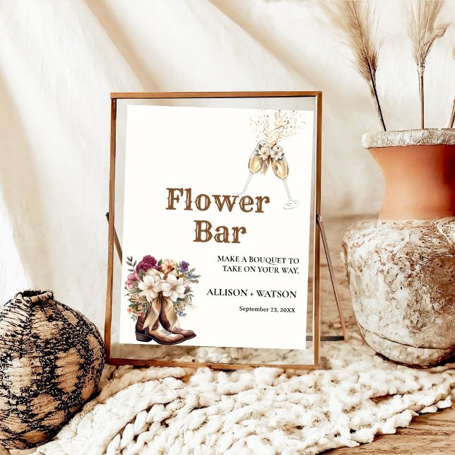 Boots nad Bubbly bridal shower flower bar Sign (Creator Uploaded)