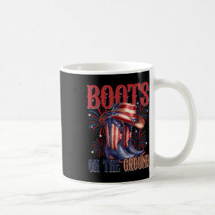 Boots On The Ground 4th Of July Western Flag Cowgi Coffee Mug