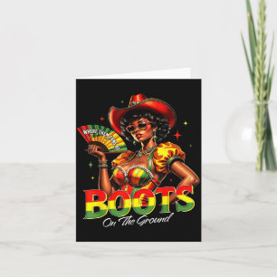 Boots On The Ground Afro Black Woman African Black Card
