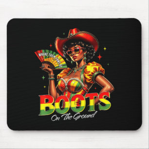 Boots On The Ground Afro Black Woman African Black Mouse Pad