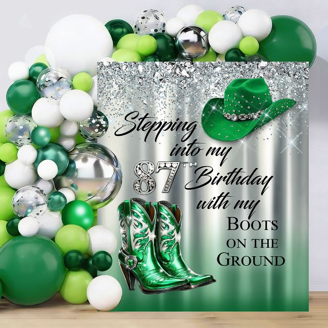 Boots on the Ground birthday backdrop Tapestry (Time to party with your boots on the ground!)
