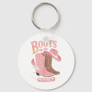 Boots On The Ground Black Cowgirl Western Where Th Key Ring