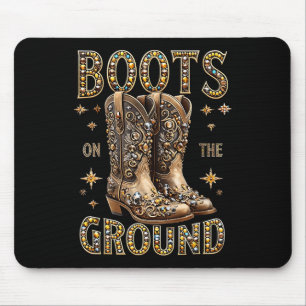 Boots On The Ground Black Cowgirl Western Where Th Mouse Pad