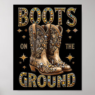 Boots On The Ground Black Cowgirl Western Where Th Poster