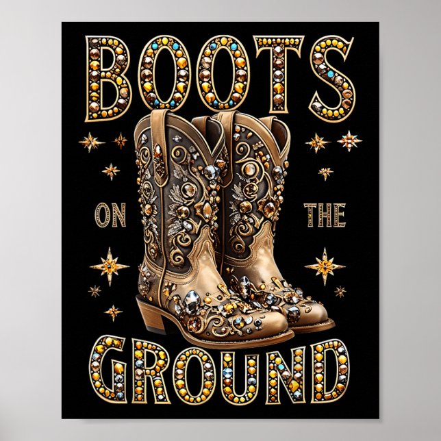 Boots On The Ground Black Cowgirl Western Where Th Poster (Front)