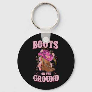 Boots On The Ground Boot Cowboy Western Cowgirl Li Key Ring