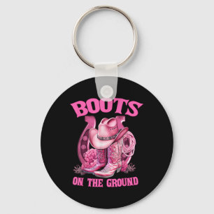 Boots On The Ground Country Western Cowboy Cowgirl Key Ring