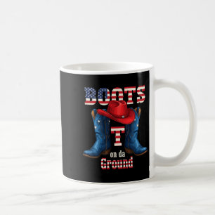 Boots on The Ground Cowboy Red Hat 4th of July Coffee Mug