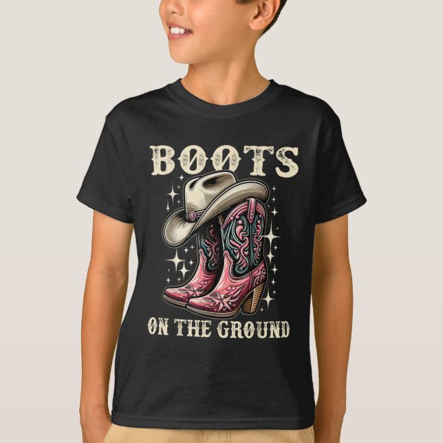 Boots On The Ground, Cowgirl Linedance, Boot Cowbo T-Shirt (Front)