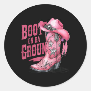 Boots On The Ground Dancing Western Cowgirl Countr Classic Round Sticker