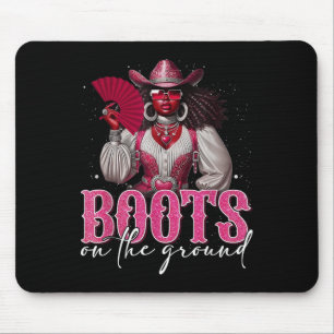 Boots On The Ground Juneteenth Black Cowgirl Weste Mouse Pad