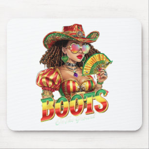 Boots On The Ground Juneteenth Black Cowgirl Weste Mouse Pad