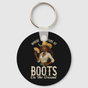 Boots On The Ground Juneteenth Cowgirl Southern Ch Key Ring