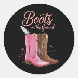 Boots On The Ground Juneteenth Cowgirl Where Them  Classic Round Sticker