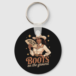 Boots On The Ground Juneteenth Cowgirl Where Them Key Ring