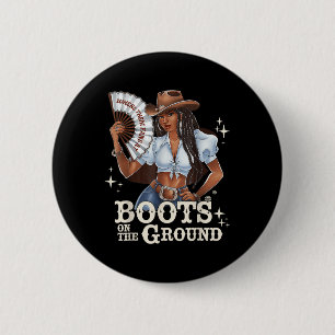 Boots On The Ground Linedance Black Cowgirl Melani 6 Cm Round Badge