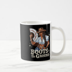 Boots On The Ground Linedance Black Cowgirl Melani Coffee Mug