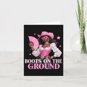 Boots On The Ground Pink Cowgirl Breast Cancer Wes Card