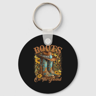 Boots On The Ground Western Cowgirl Linedance Leop Key Ring