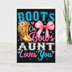 Boots Or Bows Aunt Loves You Gender Reveal Family  Card