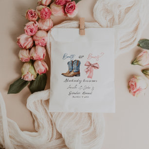 Boots or Bows Blue Pink Gender Reveal Party Favour Bag