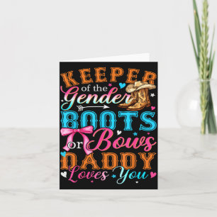Boots Or Bows Daddy Loves You Gender Reveal Family Card