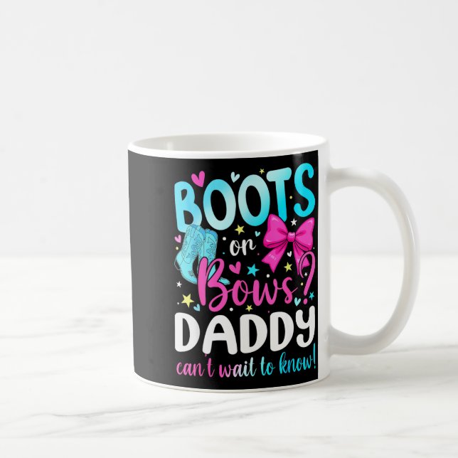 Boots Or Bows Daddy Loves You Gender Reveal Party  Coffee Mug (Right)